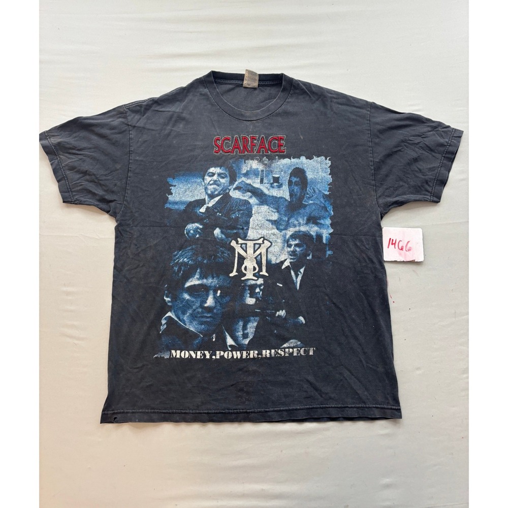 Vintage Scarface Movie Promo T-Shirt AAA Alstyle Black XL Money Power Respect